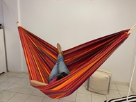 Strong hammock 1 person. Nice colorful look. Ok for children's play